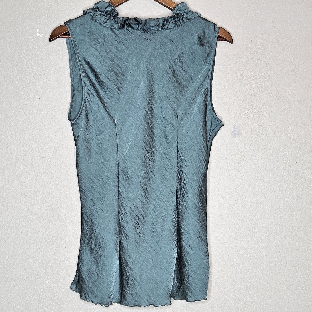 New Directions Tank Top Ruffled V-Neck Sleeveless Size Large - Picture 4 of 11